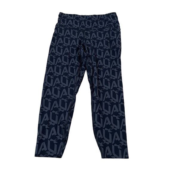 Under Armour Fitted Crop Leggings Women's Medium Black Gray UA All-Over Pattern - Picture 1 of 5